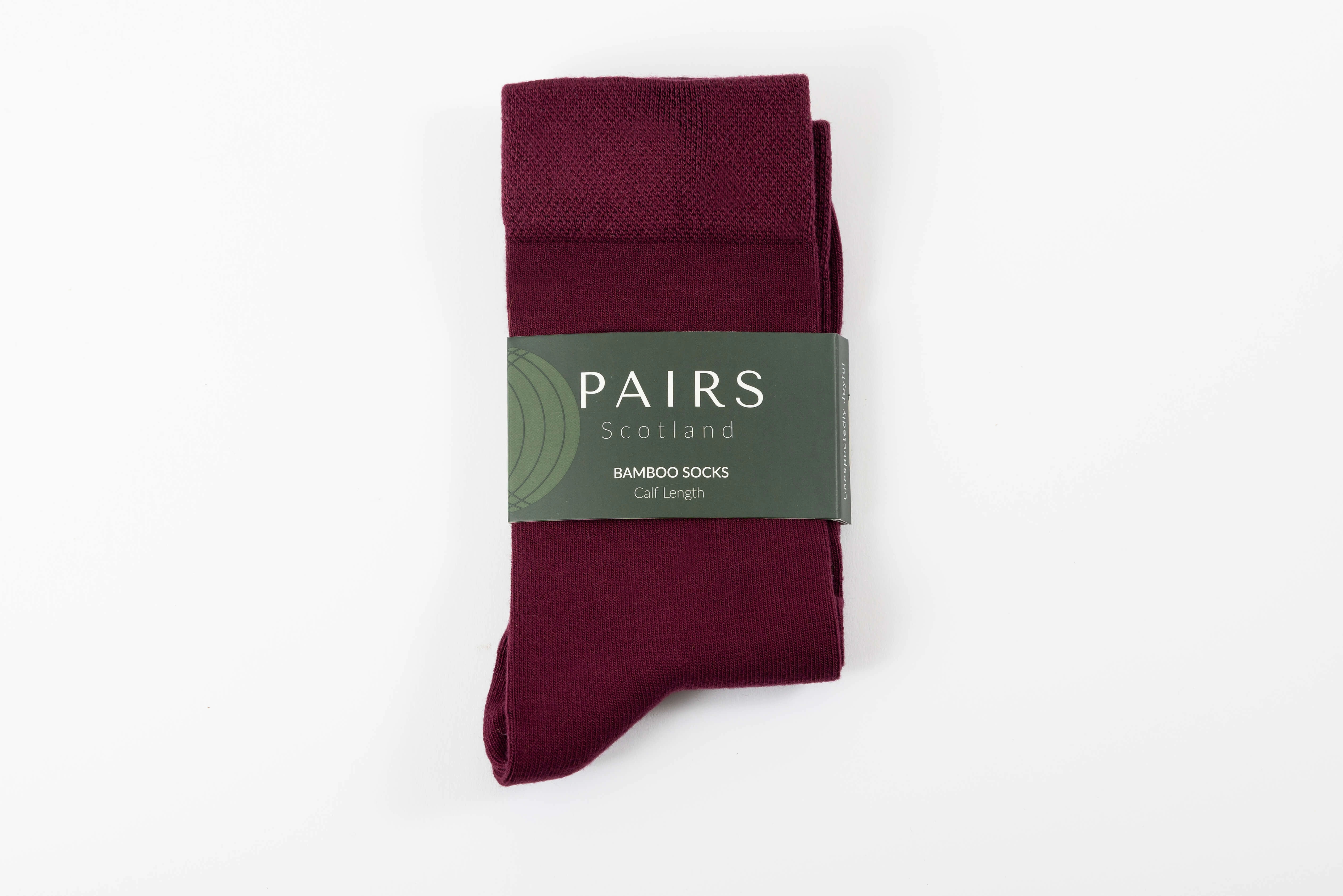 Luxurious Burgundy Bamboo Calf Socks - Ultimate Comfort & Style.